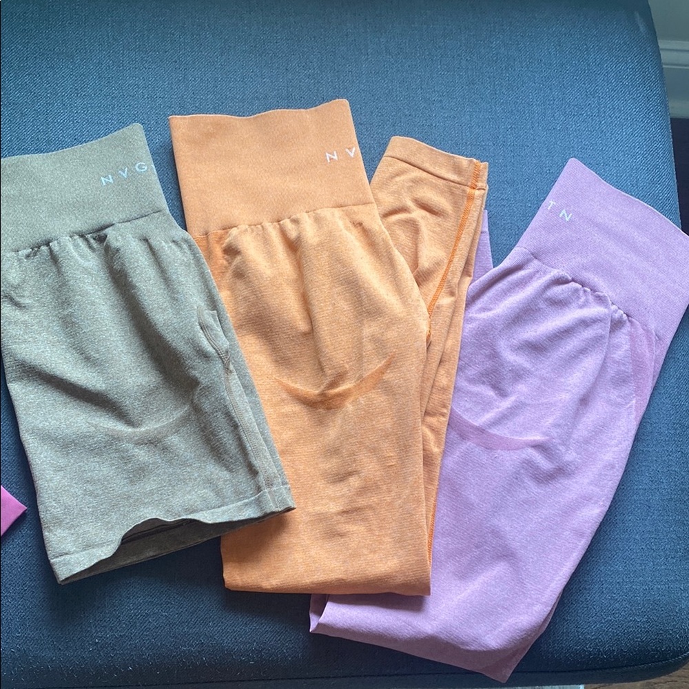 NVGTN curve , pink , and Orange High-Waisted Leggings